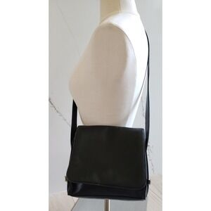 Vintage Liz Claiborne Shoulder Bag Womens Black Leather